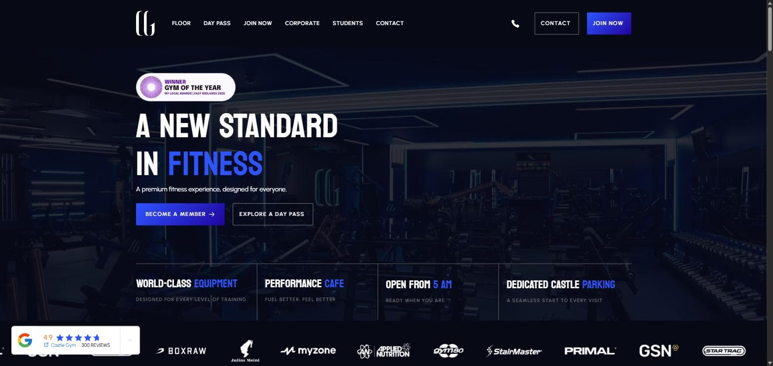 A Premium Gym Website for Castle Gym