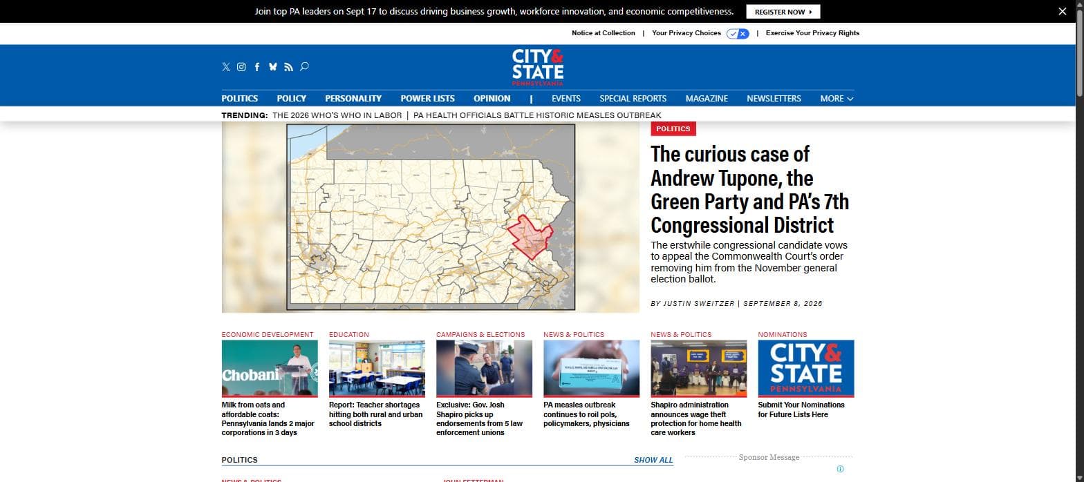 A Digital Publishing Platform for City & State Pennsylvania