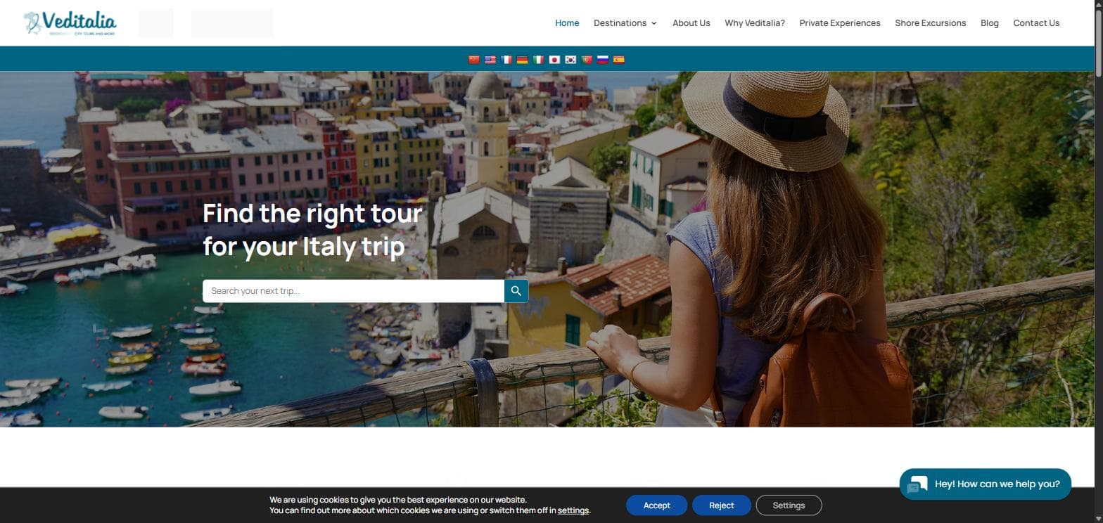 An Italy Tours & Experiences Booking Platform for Veditalia